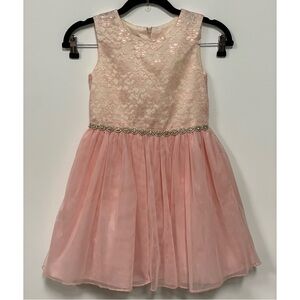 Girls Purple Rose Sleeveless Tulle Skirt Dress Prink Size 7